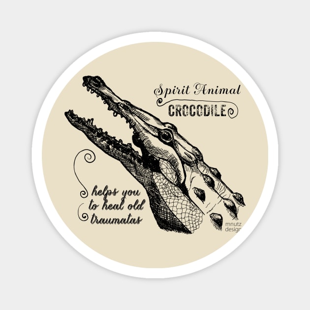 Spirit animal - crocodile - black Magnet by mnutz